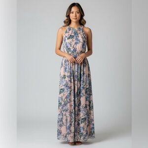 Floral Halter Maxi Dress | Petite 8P | Sleeveless Flowy Dress